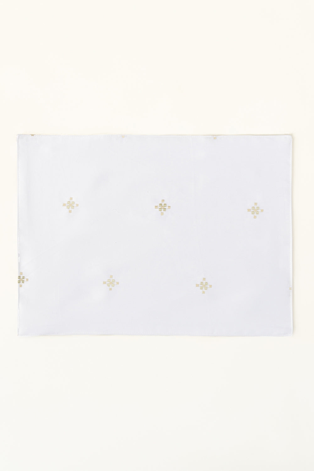Green Cross Stitch Embroidered Placemat Pair