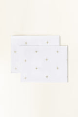 Green Cross Stitch Embroidered Placemat Pair