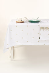 Green Cross Stitch Embroidered Table Cover
