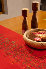 Cross Stitch Red Table Runner