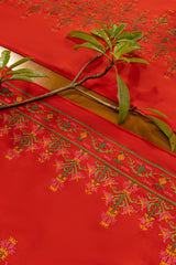 Cross Stitch Red Placemat Pair