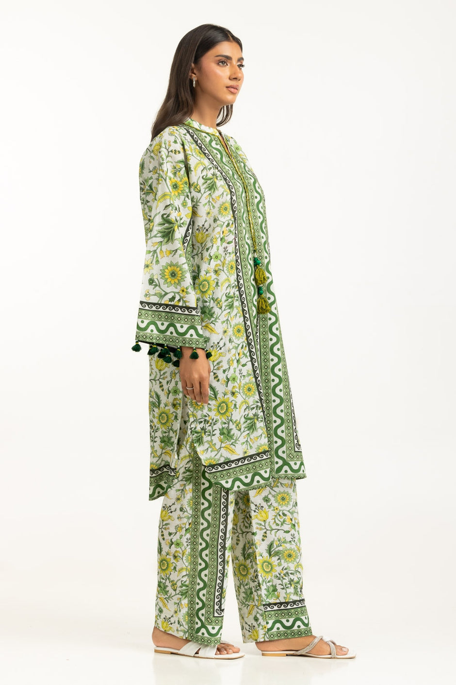 Cross Slub Printed Co-Ord Set