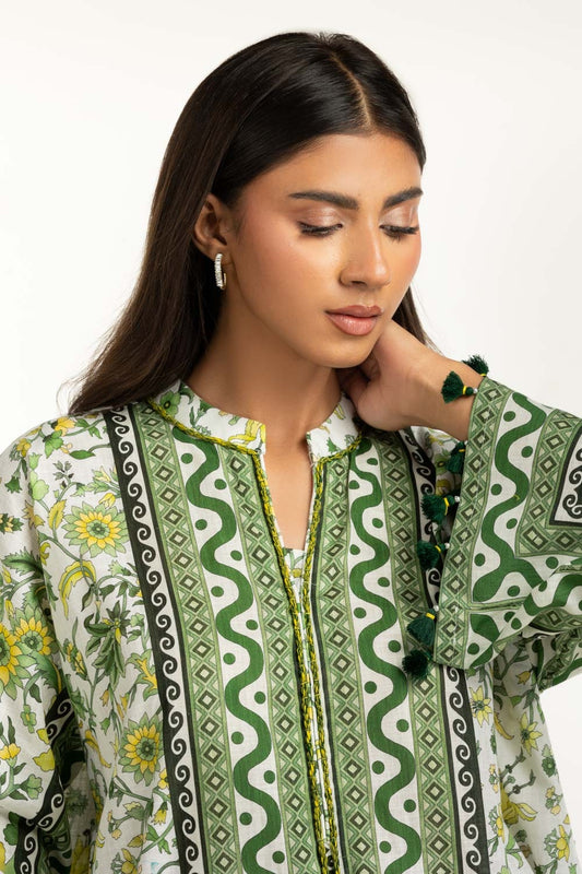 Cross Slub Printed Co-Ord Set IPST-55015