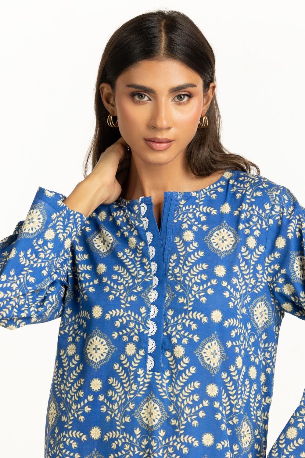 Cross Slub Printed Co-Ord Set IPST-55019