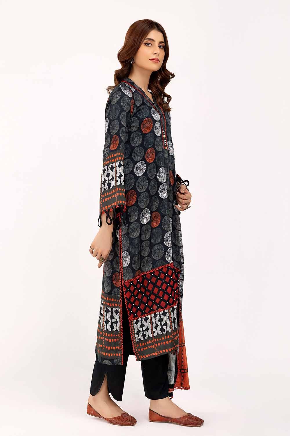 3 Piece Unstitched Printed Cotail Suit CV-42006