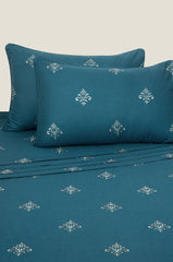 Damask Dyed Embroidered T-150 Bed Sheet Set