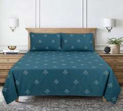 Damask Dyed Embroidered T-150 Bed Sheet Set