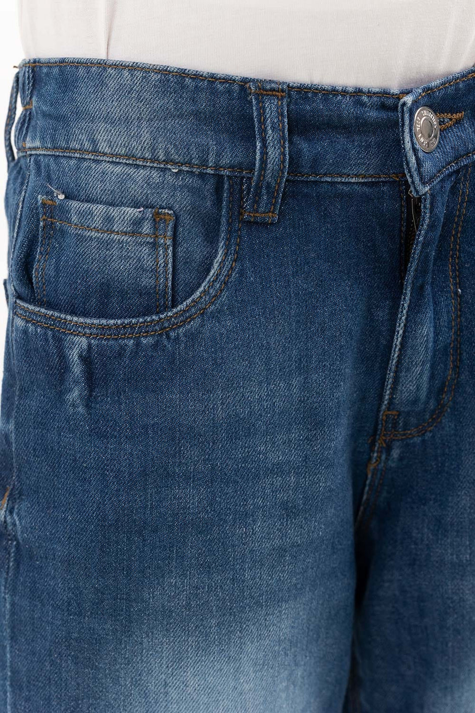 Junior Girl Dark Blue Denim Jeans 224-421-009