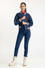 Dark Blue Denim Jacket 224-210-089