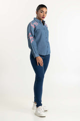 Dark Blue Denim Skinny Jeans 224-221-007