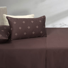 Dark Brown T-400 Embroidered Bed Sheet Set