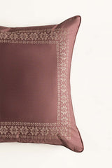 Dark Brown T-400 Embroidered Square Cushion Cover