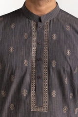 Dark Grey Embroidered Suit SK-E24-035