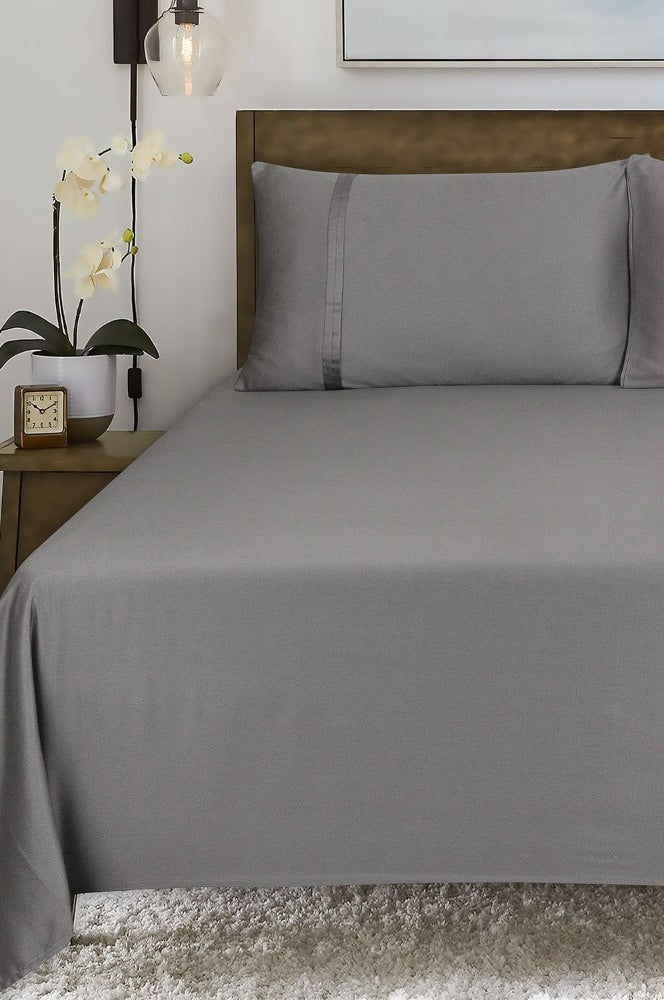 Dark Grey T-200 Bed Sheet Set