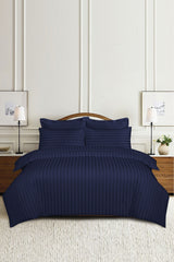 Dark Night Stripe Satin T-250 Quilt Cover Set