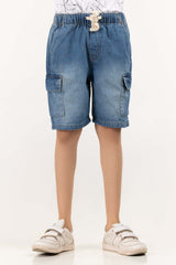 Junior Boy Dark Wash Basic Denim Shorts JBDB-2210001 A