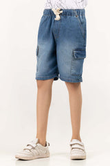 Junior Boy Dark Wash Basic Denim Shorts JBDB-2210001 A