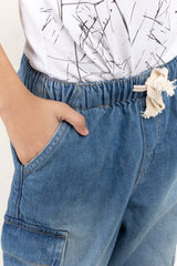 Junior Boy Dark Wash Basic Denim Shorts JBDB-2210001 A