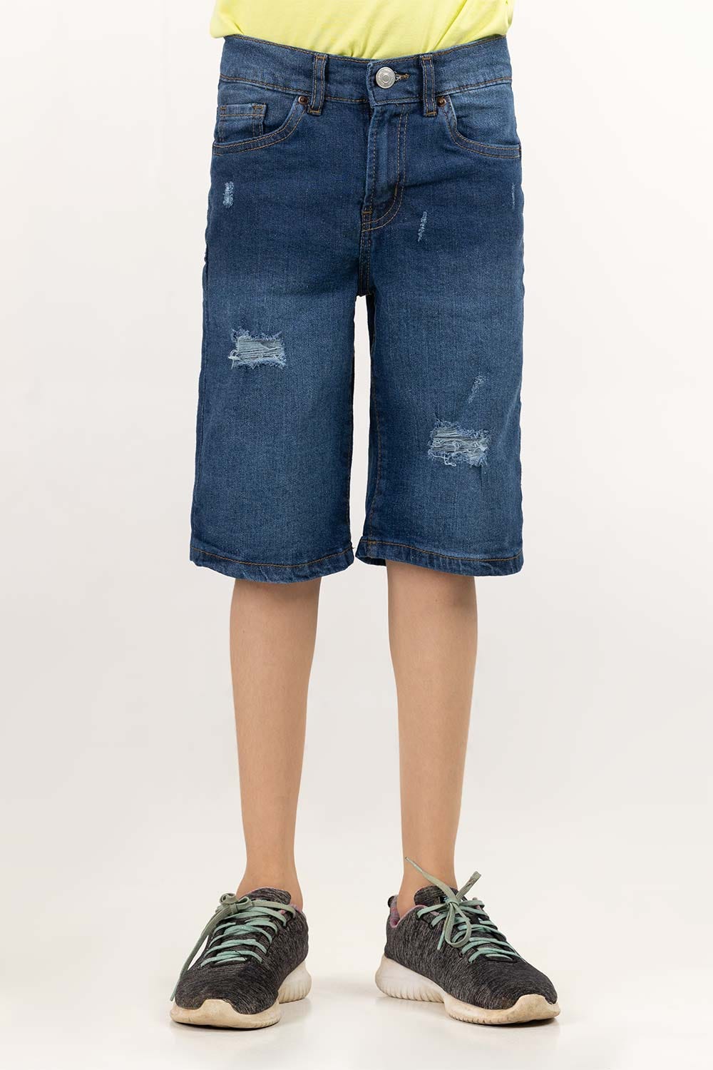 Junior Boy Dark Wash Basic Denim Shorts JBDB-2210003 A