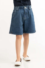 Toddler Girl Dark Wash Basic Denim Shorts TGDB-2210035 A