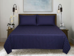 Deep Ocean Stripe Satin T-250 Bedsheet set