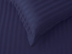 Deep Ocean Stripe Satin T-250 Quilt Cover set