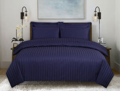 Deep Ocean Stripe Satin T-250 Quilt Cover set