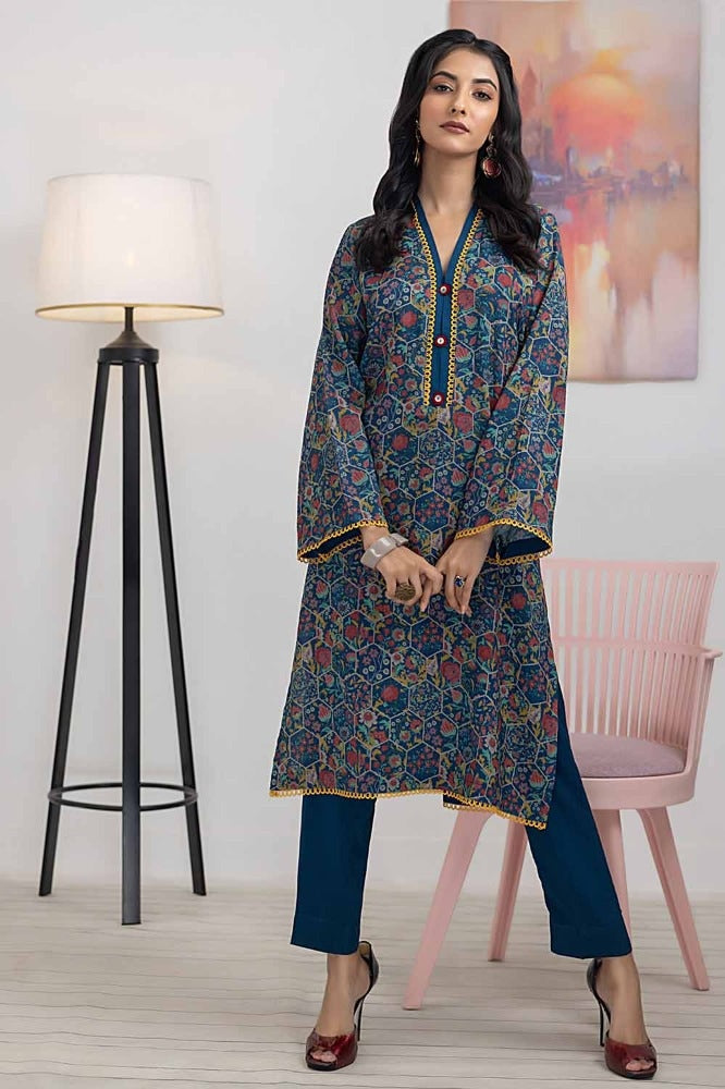 Printed Dhanak Unstitched Shirt