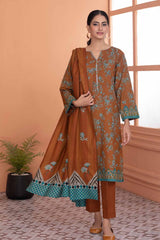 3 Piece Dhanak Unstitched Printed Suit WNS-32138 B