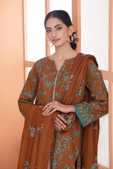 3 Piece Dhanak Unstitched Printed Suit WNS-32138 B