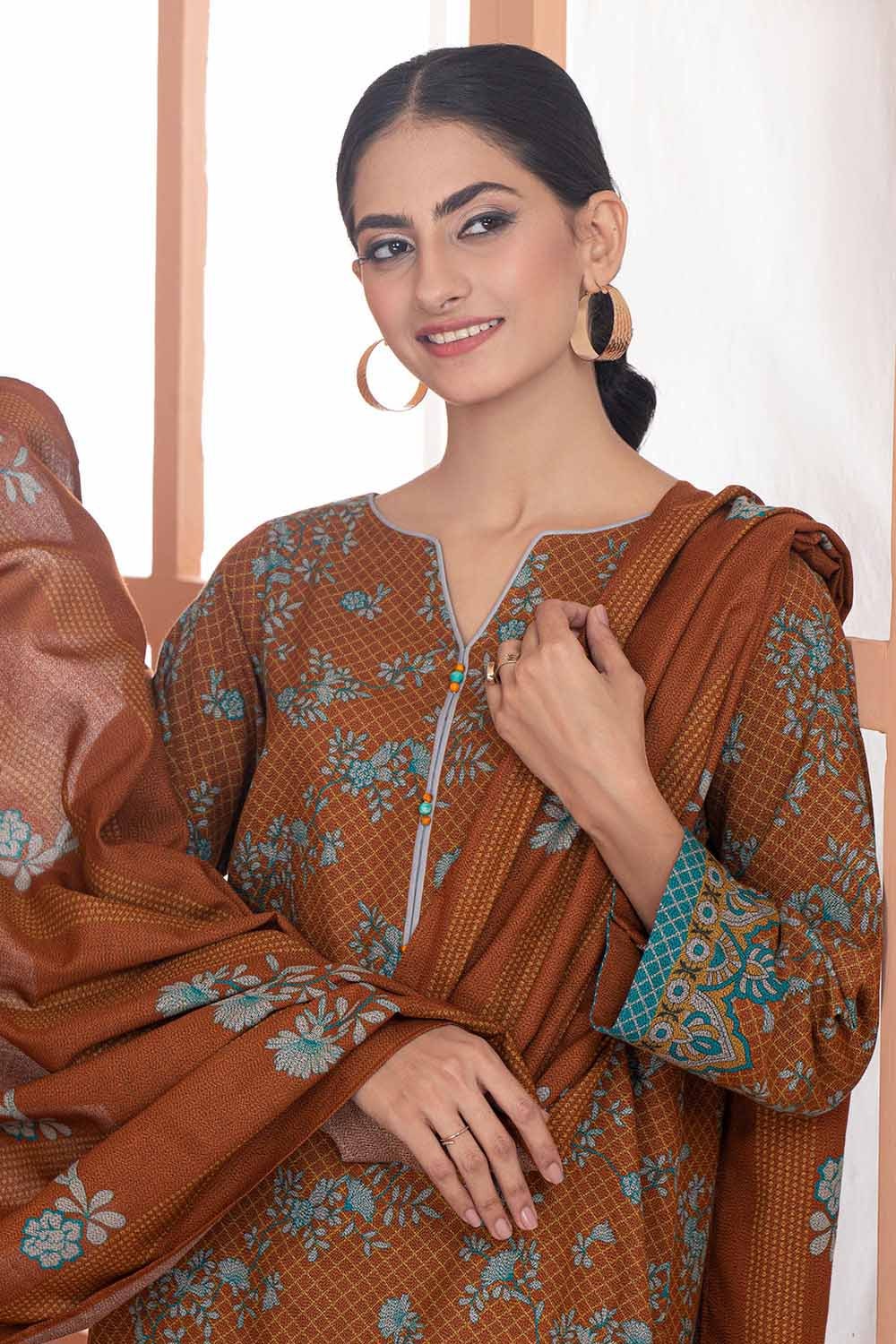 3 Piece Dhanak Unstitched Printed Suit WNS-32138 B
