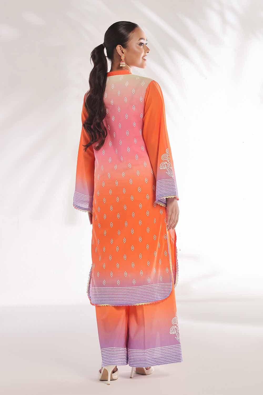 2 Piece Unstitched Embroidered Lacquer Printed Lawn suit with Lacquer Printed Lawn Trouser TL-42108