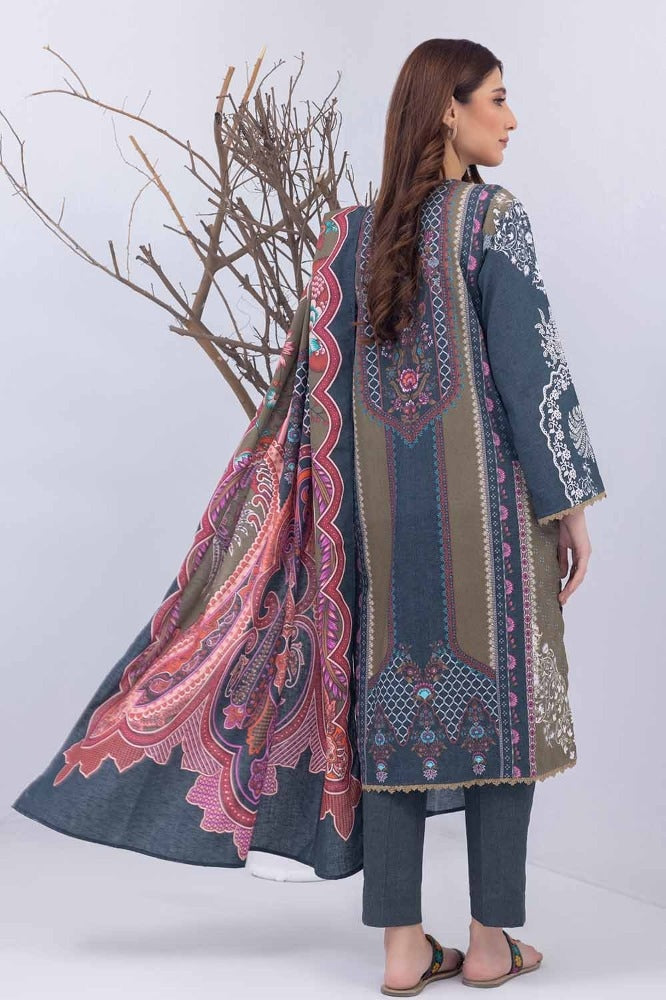 3 Piece Printed Karandi Unstitched Suit