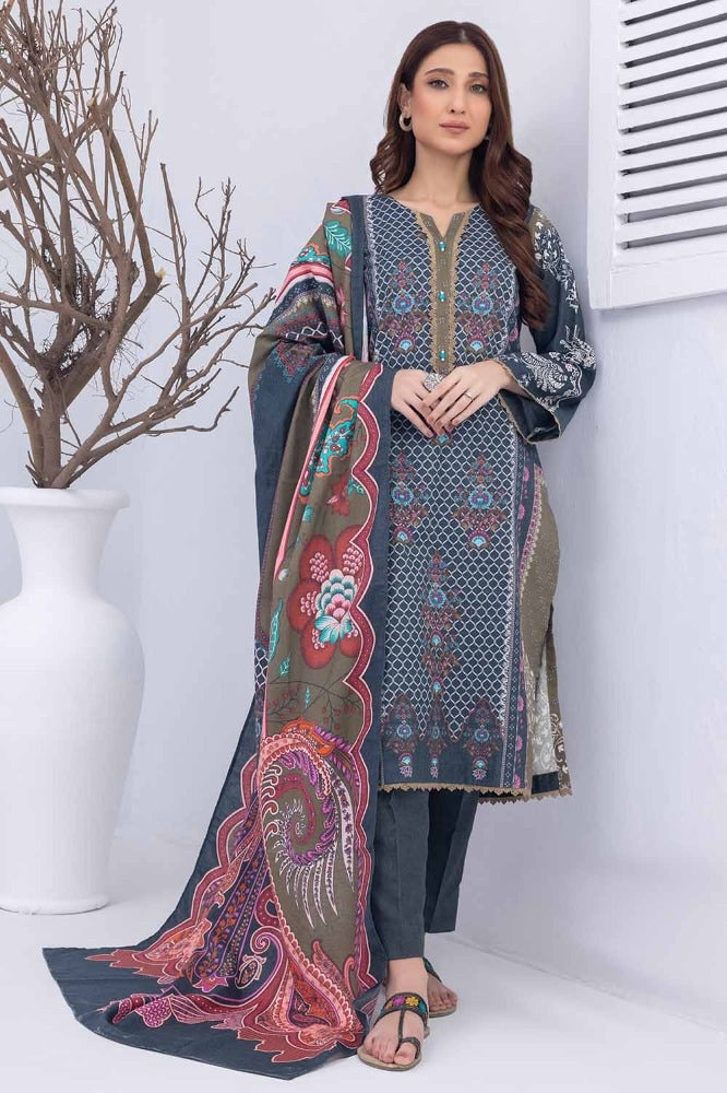 3 Piece Printed Karandi Unstitched Suit
