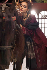 3 Piece Embroidered Khaddar Unstitched Suit with Pashmina Shawl AP-32085