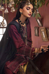 3 Piece Embroidered Khaddar Unstitched Suit with Pashmina Shawl AP-32085