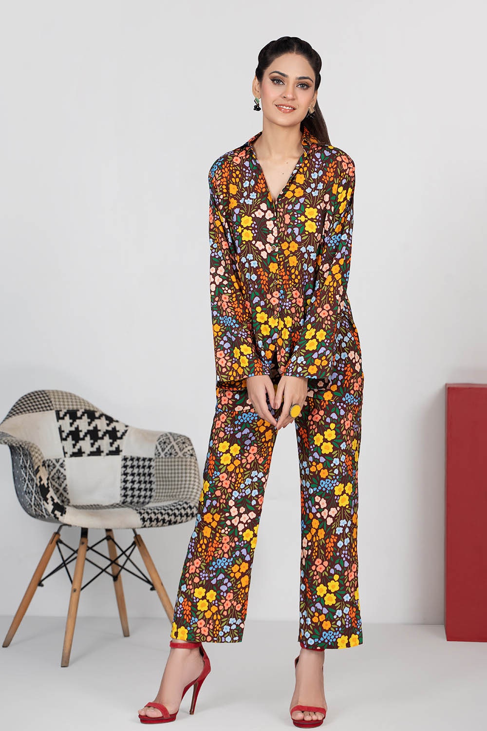 2 Piece Linen Unstitched Digital Printed Suit VT-22013