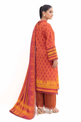 3 Piece Unstitched Printed Dhanak Suit DH-42007