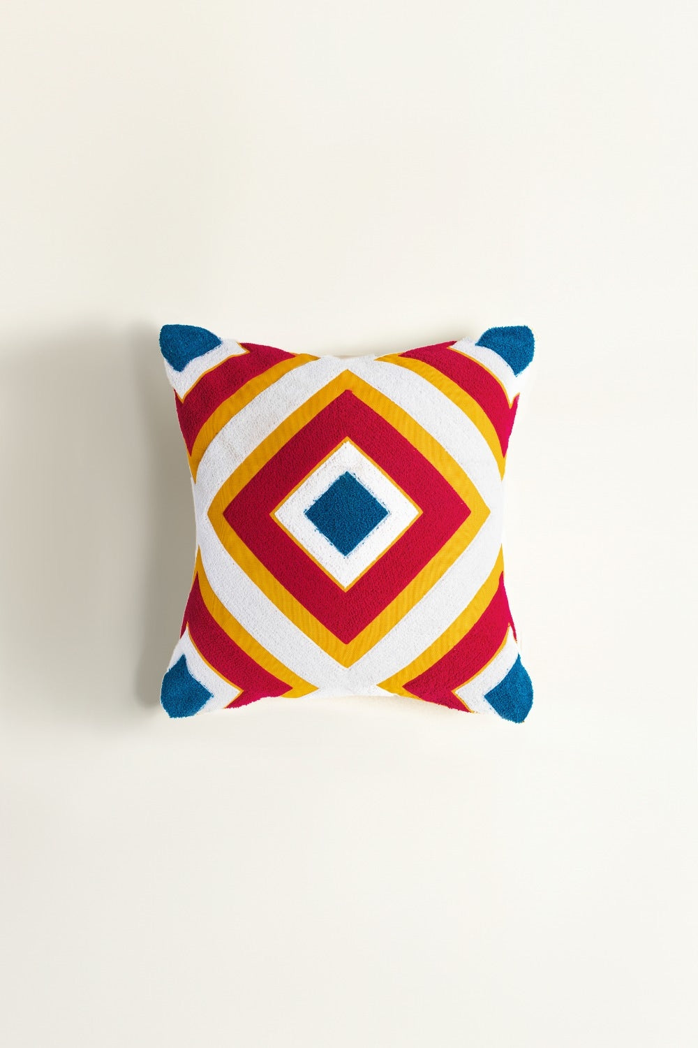 Diamond Terry Embroidered Cushion Cover