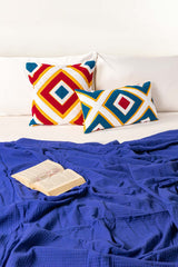 Diamond Terry Embroidered Cushion Cover