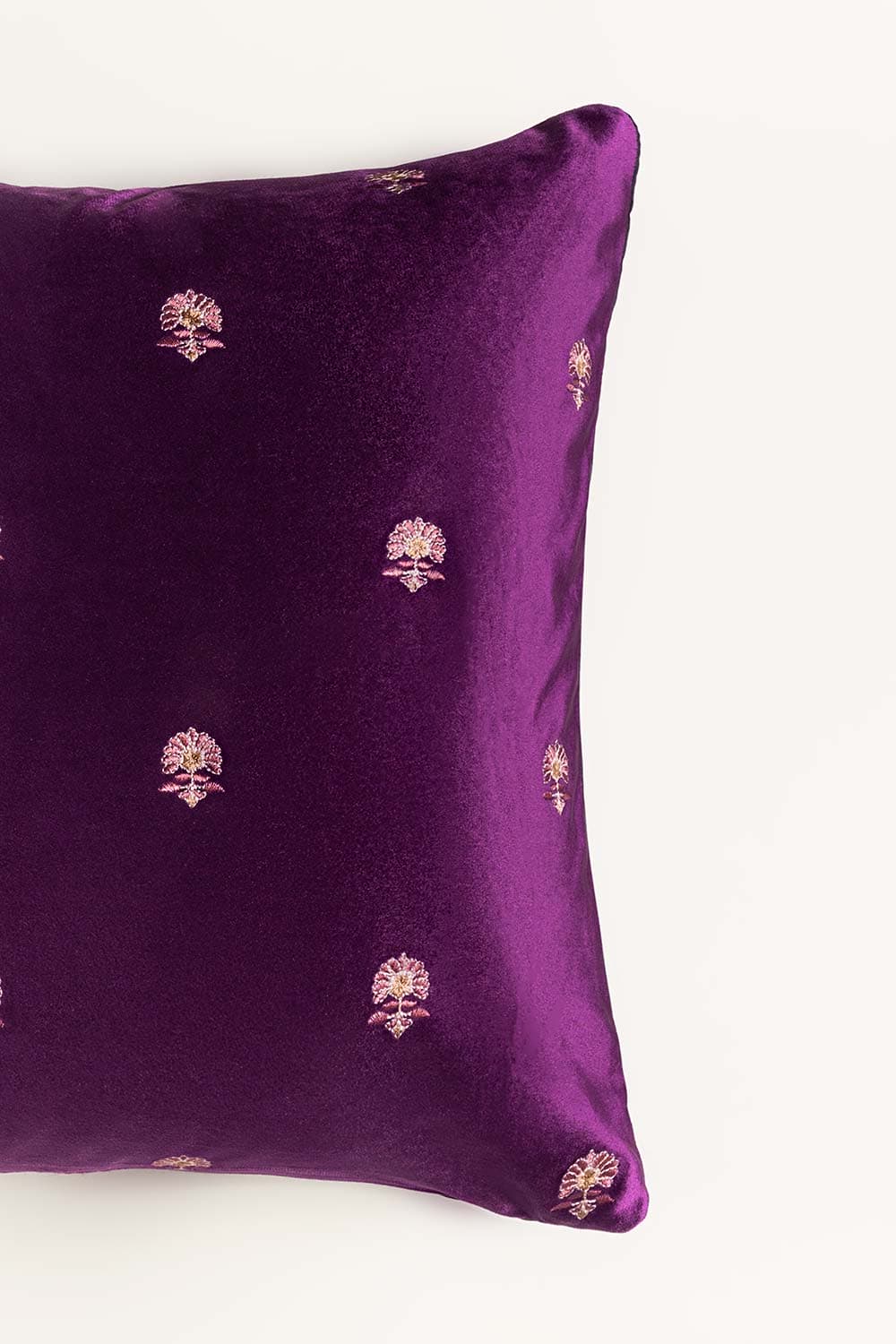 Ditsy Velvet Embroidered Cushion Cover