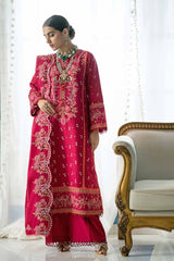 3 Piece Embroidered Lawn Unstitched Suit with Embroidered Denting Lawn Dupatta DN-42010