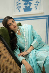 3 Piece Embroidered Lawn Unstitched Suit with Embroidered Denting Lawn Dupatta DN-42011