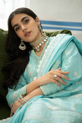 3 Piece Embroidered Lawn Unstitched Suit with Embroidered Denting Lawn Dupatta DN-42011