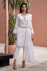 3 Piece Embroidered Lawn Unstitched Suit with Embroidered Denting Lawn Dupatta DN-42019