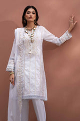 3 Piece Embroidered Lawn Unstitched Suit with Embroidered Denting Lawn Dupatta DN-42019