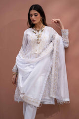 3 Piece Embroidered Lawn Unstitched Suit with Embroidered Denting Lawn Dupatta DN-42019