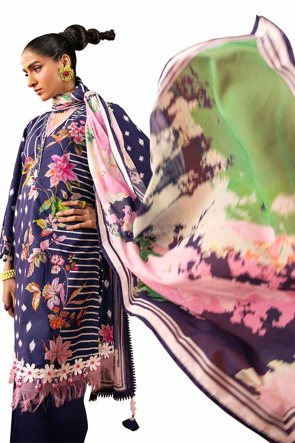 3 Piece Unstitched Diamantes Printed Lawn Suit with Denting Lawn Dupatta DN-42032