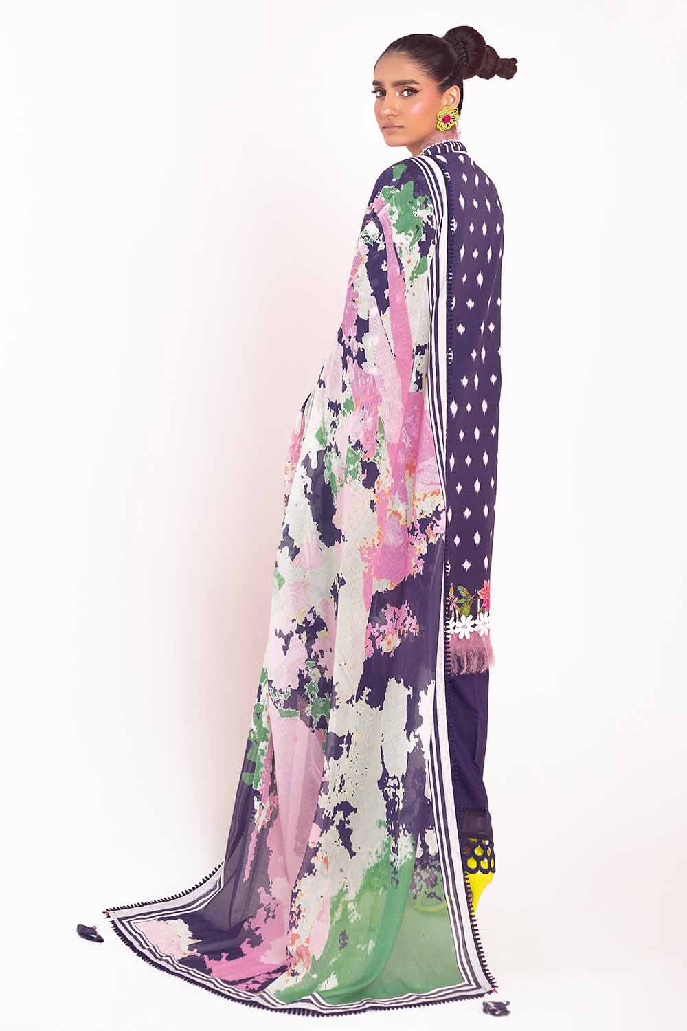 3 Piece Unstitched Diamantes Printed Lawn Suit with Denting Lawn Dupatta DN-42032