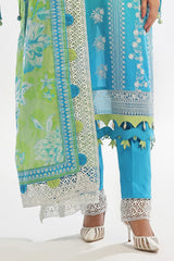 3 Piece Unstitched Embroidered Lawn Suit with Printed Denting Lawn Dupatta DN-42044